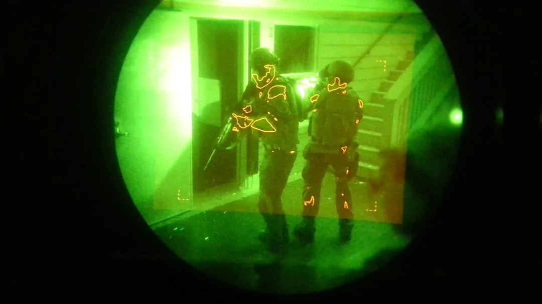 perspective of a night vision goggles