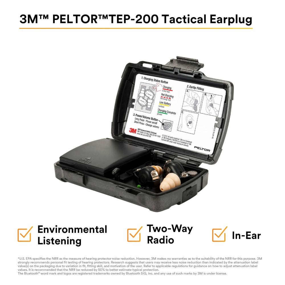 3M Peltor TEP-200 充電式耳栓 3M Peltor TEP-200 | Bluetooth w/ 3M Skull Screws — Atomic Defense