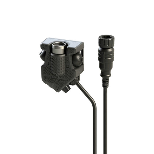 Frontal view of the 3M Peltor FL7000 Dual PTT Adapter specifically configured with a 5-pin connector for the AN/PRC-163 radio, showing its rugged black housing and dual-button layout for managing multiple communication channels.