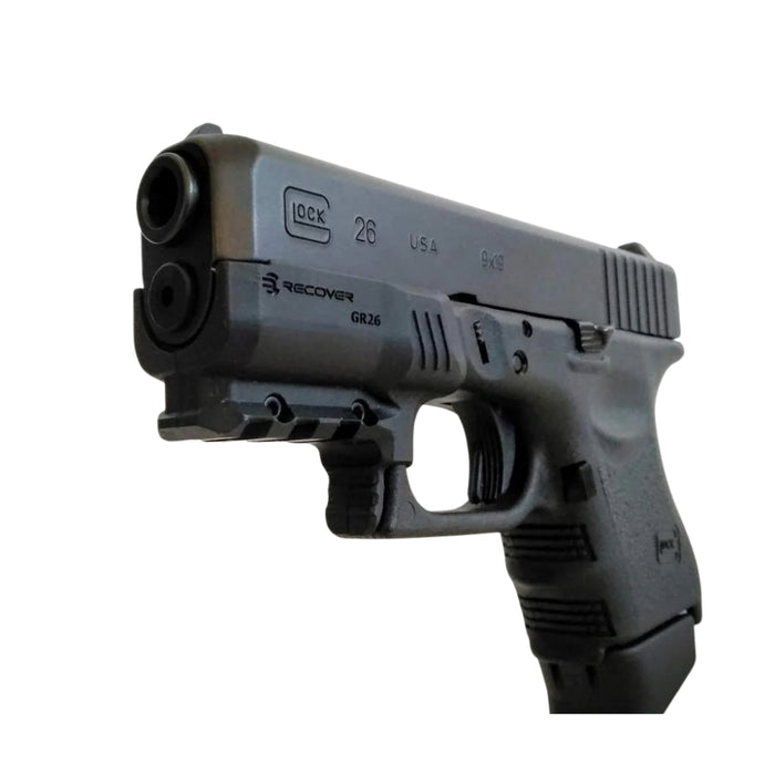 An Rail Adapter for Glock 26 attached to  G26 Subcompact 