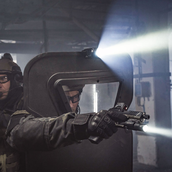 Ballistic Shield Light | 1,500 Lumen Tactical Light | Dual Fuel Power for Shield Operations