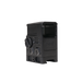 the image showcases the DOT EHS 1 L Holographic Sight in the color black and is presented in the front right isometric view wher we can clearly see the sight box and the DOT logo branded right below it, and also a view of the dials and the adjustment knows that is placed on the right side of the holographic sight. 