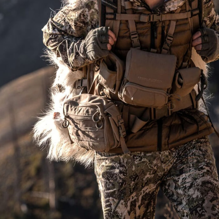 Eberlestock Multipack, dry earth used as an accessory pouch along with the entire Eberlestock Recon collection.1:1