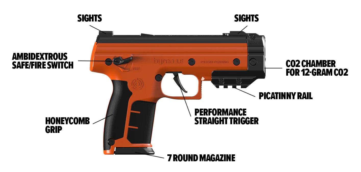 Byrna LE | Super-Charged Less Lethal Pistol | Complete Kit