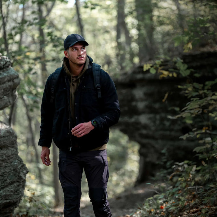 Hiker using the track me function on his Instinct 3 Tactical AMOLED