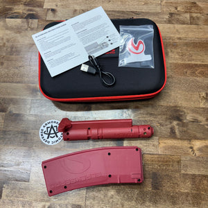 The contents of the Mantis Blackbeard X package, including the Blackbeard Bolt Carrier Group and BlackbeardX mag powerbank, are at the bottom of the picture, while the traveling case is at the top.
