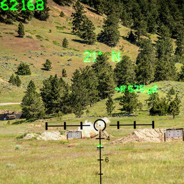 Image of the Maztech X4-FCS calculating the trajectory, direction, and wind.