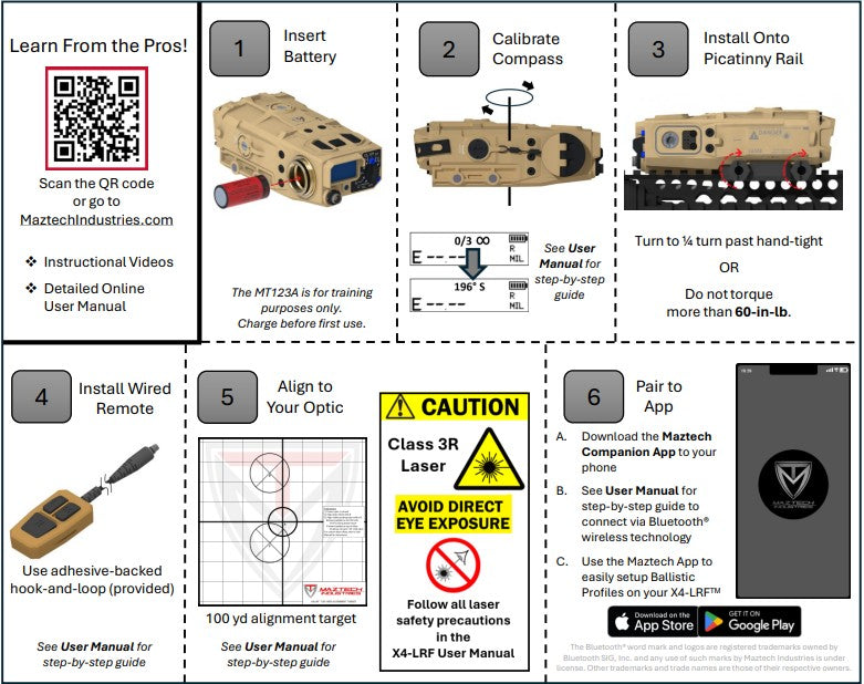 Maztech X4-LRF | Laser Rangefinder with Ballistic Solver & 16k Yard Range