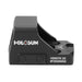 A clear side profile view of the Holosun HS507K X2 red dot sight, showing its compact size, adjustment buttons, and durable aluminum housing.