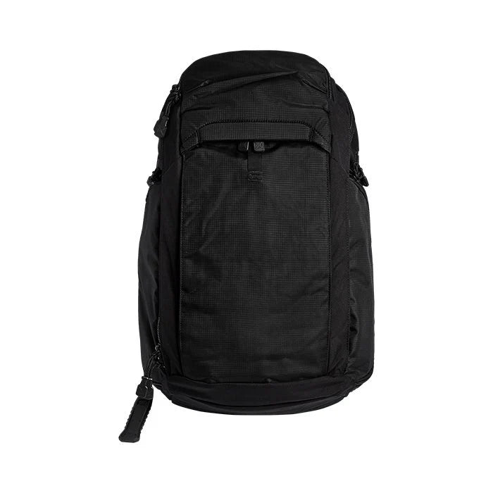 A direct frontal view of the black Gamut Carry Concealed Weapon pack, showcasing its streamlined design and convertible front panel.