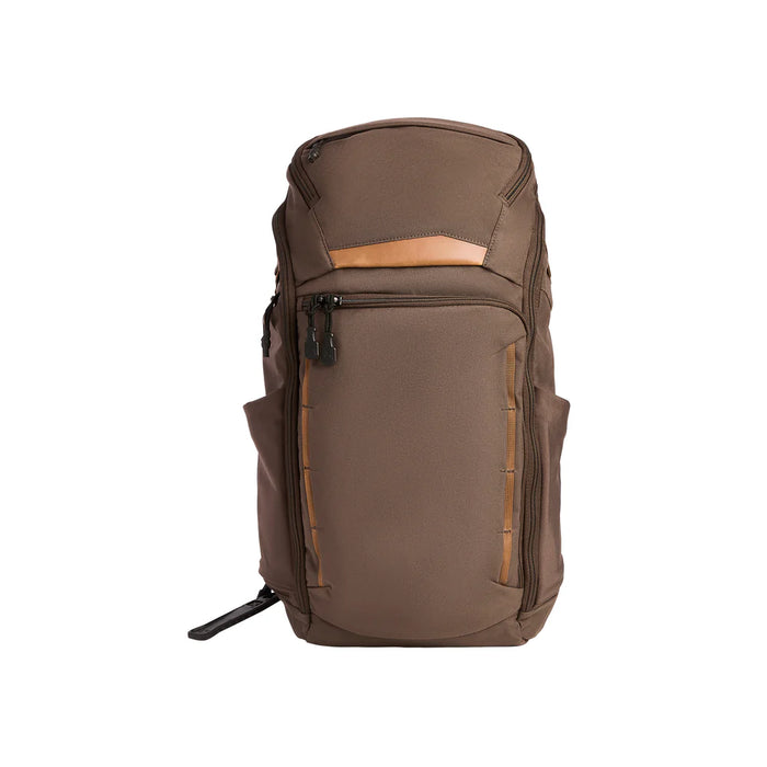 A frontal view of the Cedar Brown Gamut 26L Pack displaying its streamlined, everyday carry design.