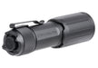 A high-resolution photo shows the left and rear angles of the Sig Sauer Foxtrot-EDC Compact, highlighting the sturdy metal pocket clip on the side and the tactical push-button switch on the back.
