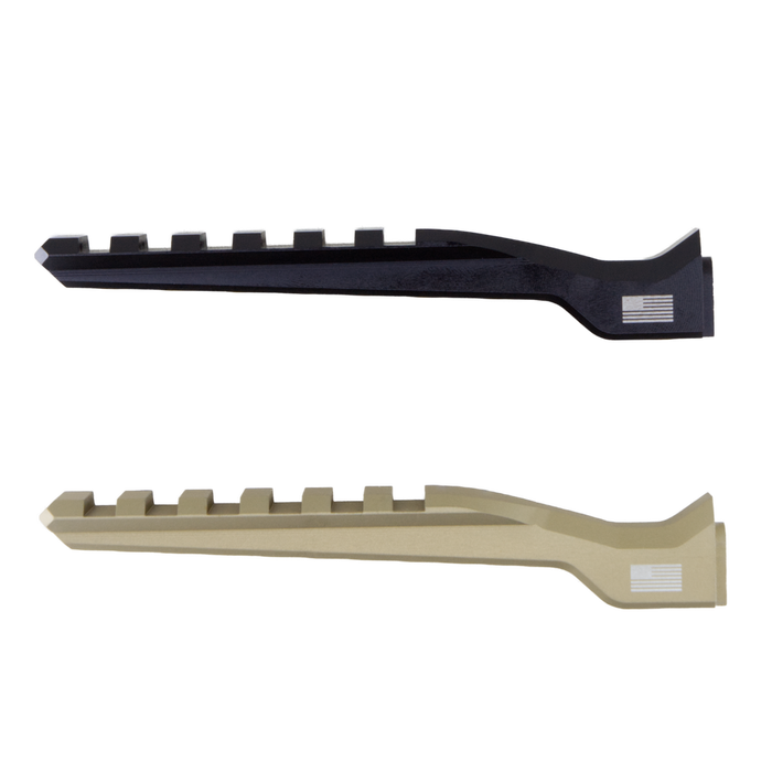 side-by-side comparison of the DOT ACRO Diving Board in both black and flat dark earth colors, highlighting the forward rail design.