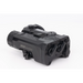 A back-left isometric view of the black Holosun IRIS, showcasing this advanced holosun ir laser illuminator with its rear mode selector knobs and the distinct IRIS logo printed clearly on the side panel.