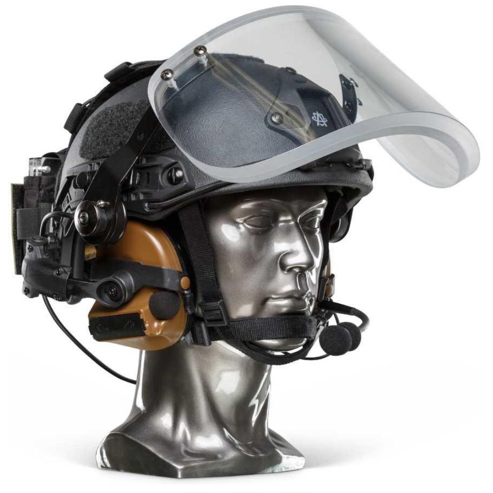 3A Ballistic Helmet with Bulletproof Visor for Helmets | Ballistic Riot Helmet Faceguard Green Mich Helmet + Visor / L/XL/XXL