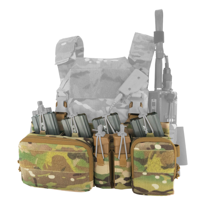 Haley Strategic Heavy Placard Multicam: Adjustable Cell Depth for Extended Mags & Radios w/ (4) MP2 Inserts