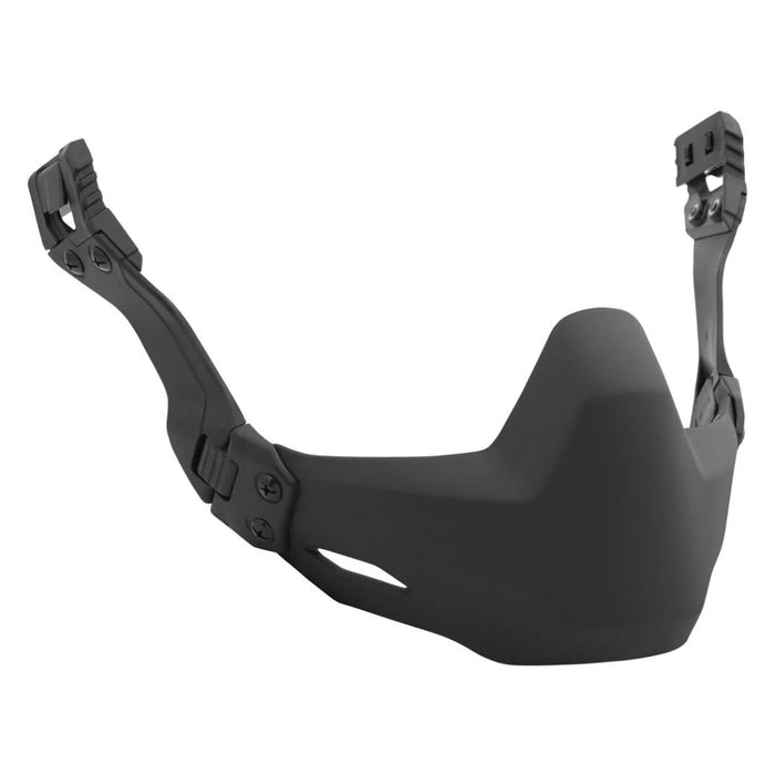 Right-angled view of the Caiman Bump Mandible Guard in black.