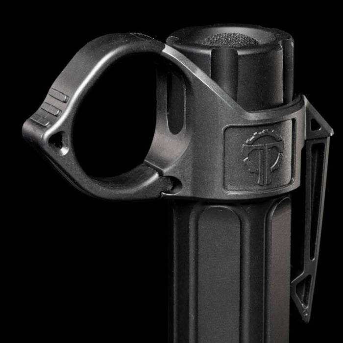 close up of installed black switchback hog