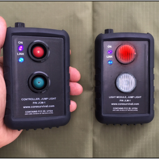 CORE Survival JPL-401 wireless jump light set featuring the JCM-1 Control Module and JLM-1 Light Module.