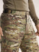 Detail view of the waist on the Cold WX Pant SV MultiCam Gen 1.3 in Multicam.
