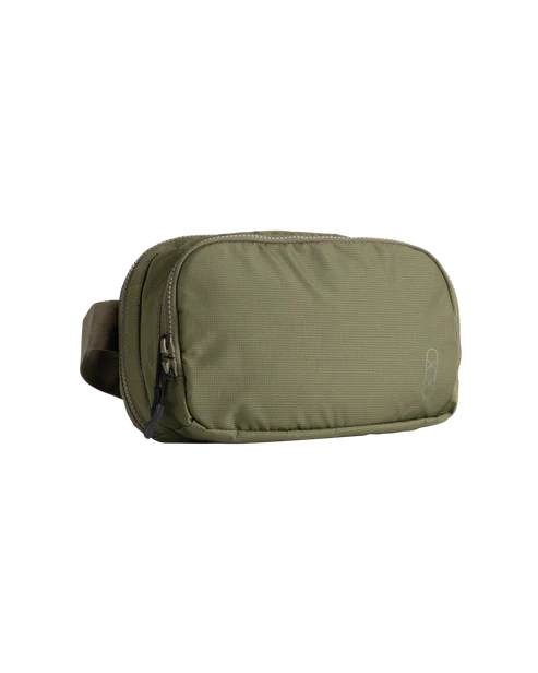 an image showing the product itself which is the eberlestock fade flex micro in the olive variant and is positioned in an angle that shocases its front and portion of its right side.