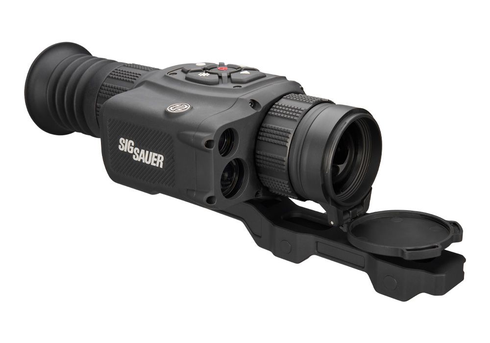 Right sie view of the Sig echo sv35 thermal with the lens open