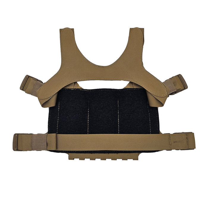 esstac 5.56 triple hinged piggy chest rig coyote brown back