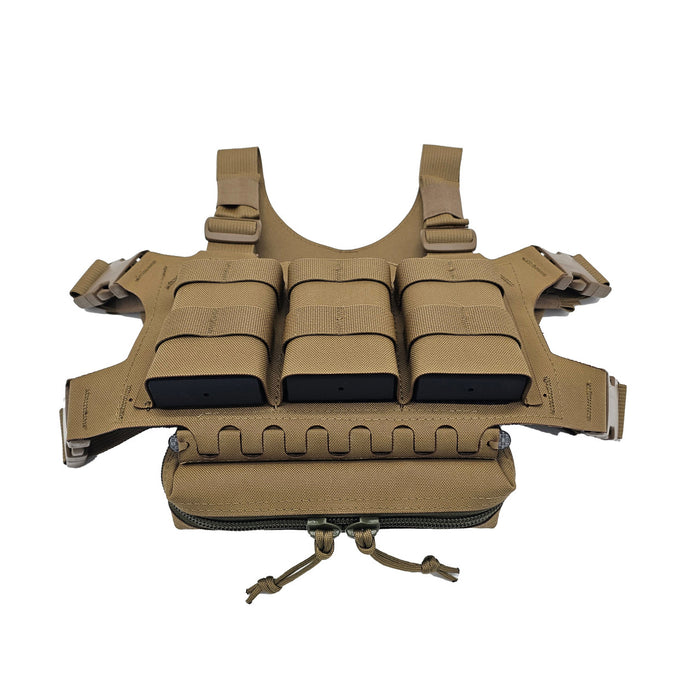esstac 5.56 triple hinged piggy chest rig coyote brown bottom