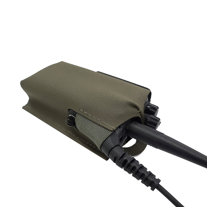 esstact motorolla xpr6500 radio pouch ranger green adaptor side