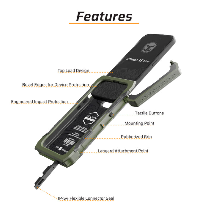 features juggernaut case iphone 15 pro advntr phone case