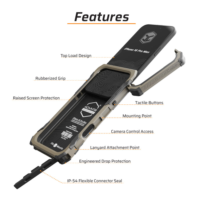 features juggernaut case iphone 16 pro max advntr phone case