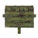 A front-facing view of the Crye Precision AVS detachable flap M4 flat multicam, showcasing the classic camouflage pattern in tropic and the clean, low-profile layout of the three magazine pockets.