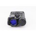 A direct front view of the black Holosun IRIS 3, displaying the forward-facing emitters of this advanced tactical laser illuminator, along with a partial view of the top-mounted slider and configuration controls.