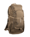 A frontal right-angled view of the Brute Scout Daypack in Dry Earth, showing the rugged 500D Nylon exterior and the streamlined compression straps that keep the load secure and tight to the frame for maximum mobility.