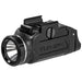 A close-up, frontal right-angled view of the Streamlight TLR-3 X Weaponlight, showing the durable polymer housing and the focused LED lens design.