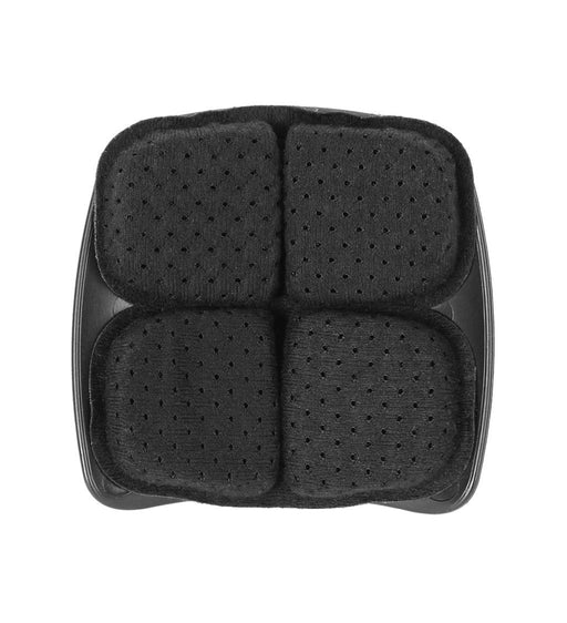 A frontal view of the Nape Pad showing the breathable, moisture-wicking outer fabric and dual-density foam designed to increase airflow and comfort at the base of the skull.