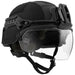 galvion viper front mount black mounted on helmet with visor