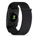 the garmin cirqa smart band in variant black showcasing the sensor part of the screenless watch and teh cahrging port