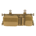 the haley strategiv placard in the color coyote and is being presented in the front view where you can see the snap clasp attachment that attaches the placard to the chest rig