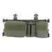 the haley strategiv placard in the color ranger green and is being presented in the front view where you can see the snap clasp attachment that attaches the placard to the chest rig