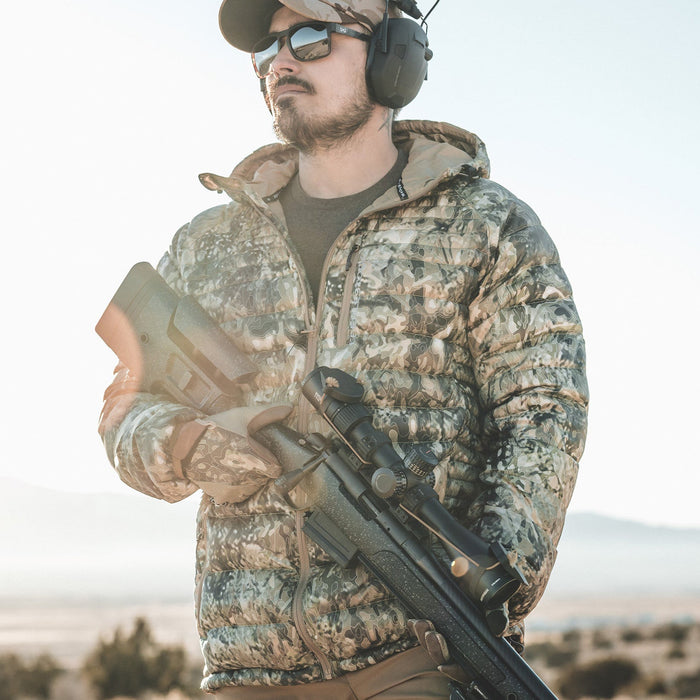 hunter-wearing-eberlestock-mccall-hooded-down-jacket