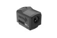 A right frontal angled view of the Infitac FML19 thermal sight displays the protective objective lens aperture and the clear brand logo in the foreground of its compact, rugged aluminum housing.