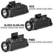 An informative shot displaying multiple versions of the TLR-3 X Streamlight to show the different mounting systems and rail adapter keys available for various handgun models.