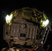 lit pair of core survival hel-star rail strobe mounted to helmet