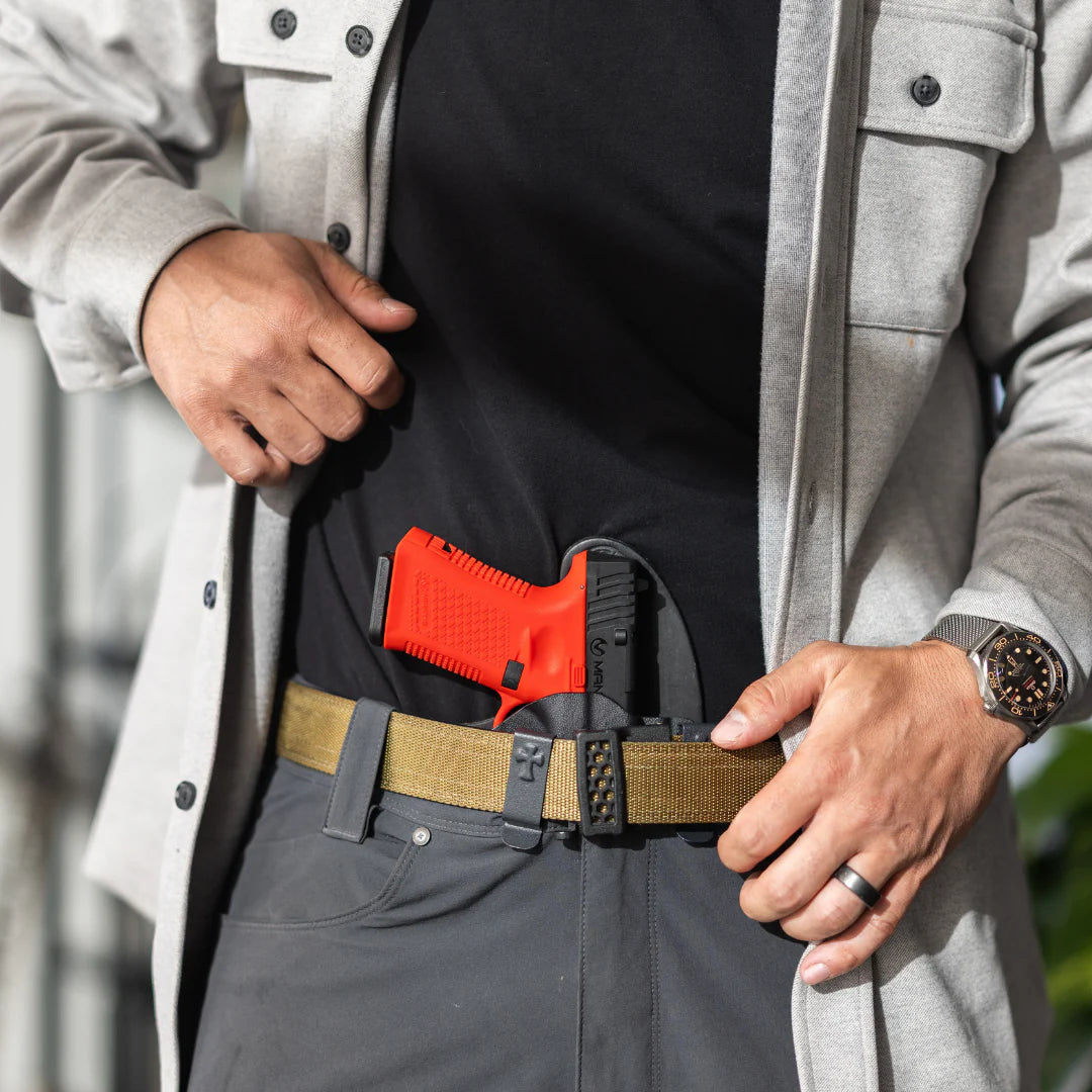 Mantis TitanX laser training pistol fits seamlessly into most standard holsters made for the corresponding firearm model, allowing for realistic draw practice