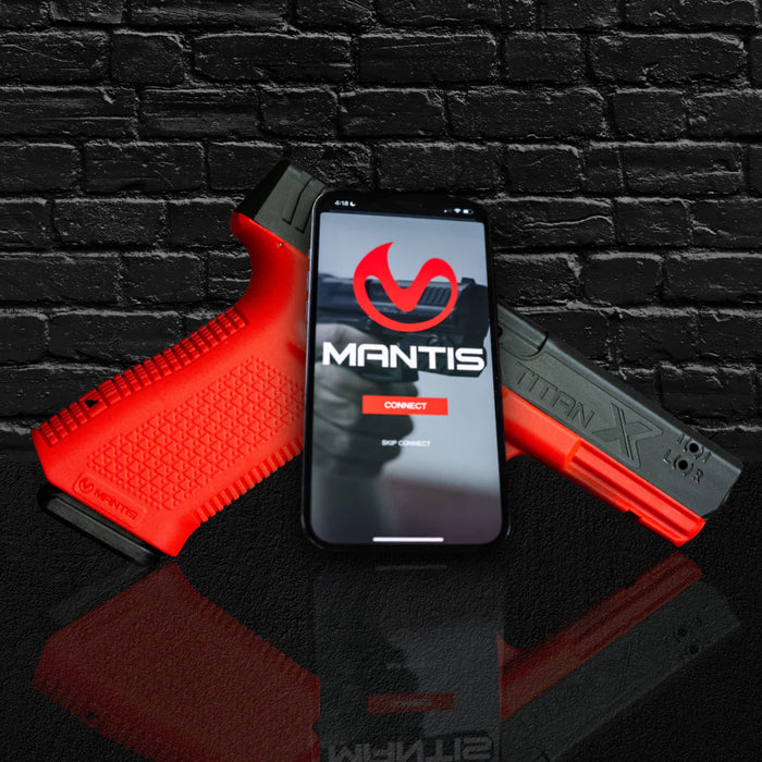 Mantis TitanX laser training gun with integrated MantisX feedback for real-time coaching during dry fire practice