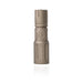 an image of the PLHv3 18350 hand-held light variant of the product where the item is a vertically placed and is in the color FDE standing on its light head against a pure white background. The hexagonal pattern and contours of the textured body are clearly visible, and with the bezel head features the vertically engraved white text 'modlite' is printed on it.