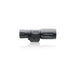 an image of the modlite pdw350 light in the color black where the image is situated in the middle of the photo against a white background, and is positioned horizontally as if it is sitting on its side, and the image is clear enough to see the texture and the hexagon design of the item.