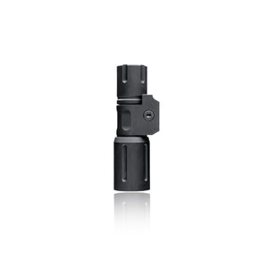 an image of the modlite pdw350 light package in the color black where it is situated in the middle the image against a white background and it is positioned vertically as if it is standing on its light head and you can clearly see the texture of the item and its hexagon design