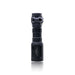 an image of the product where the item is a vertically placed, black FUEL Modlite PLHv3 18350 flashlight body, standing on its light head against a white background. There is a GASCAP attached to it and hexagonal pattern and contours of the textured body are clearly visible, and with the bezel head features the vertically engraved white text 'modlite' branded on it.